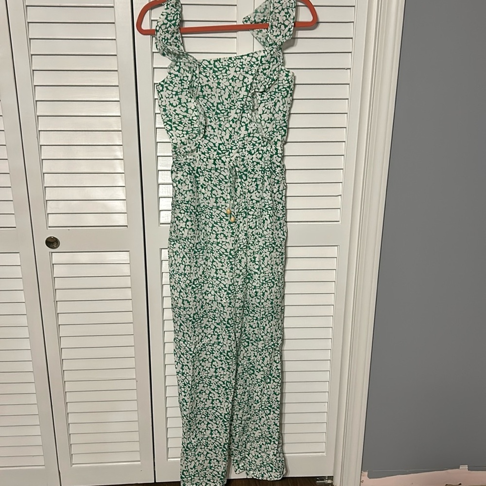 Green floral jumpsuit
